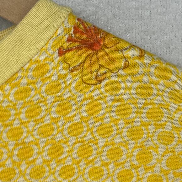 DUOFOLD Top Youth 18 2-Layer Baselayer Floral Thermal Wool Blend Yellow VTG - Picture 9 of 13